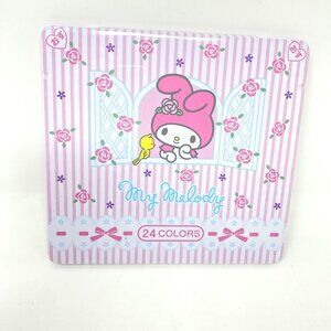 Vintage Sanrio My Melody Colored Pencils Metal Case 24 Colors Preowned Rare